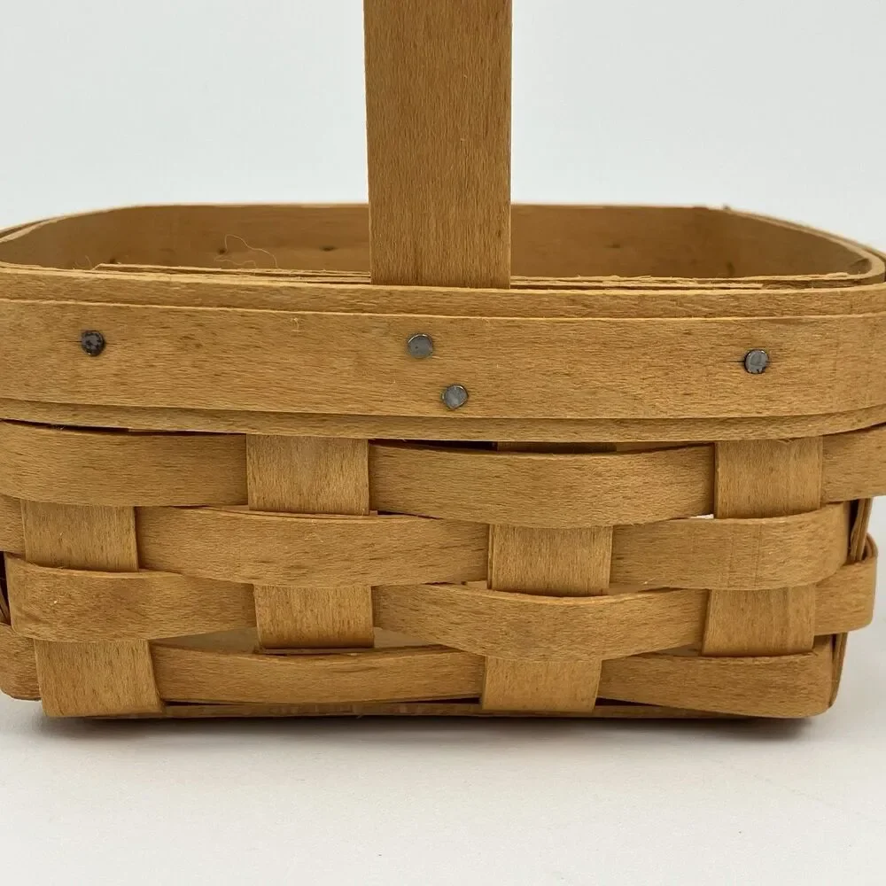 Longaberger Tarragon Booking Basket Set 2001 | Signed Retired Handle VTG (11830)